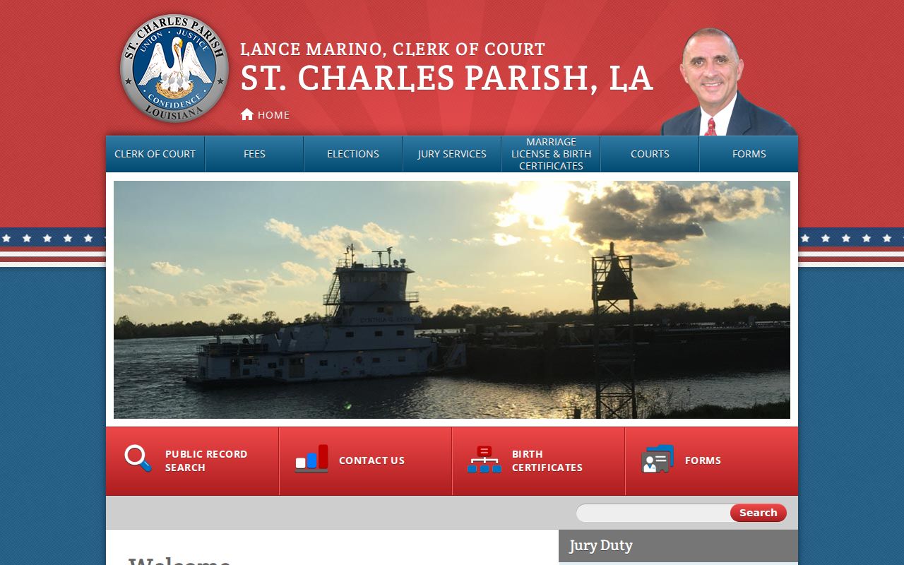 St. Charles Parish Clerk of Court records site for district court filings
